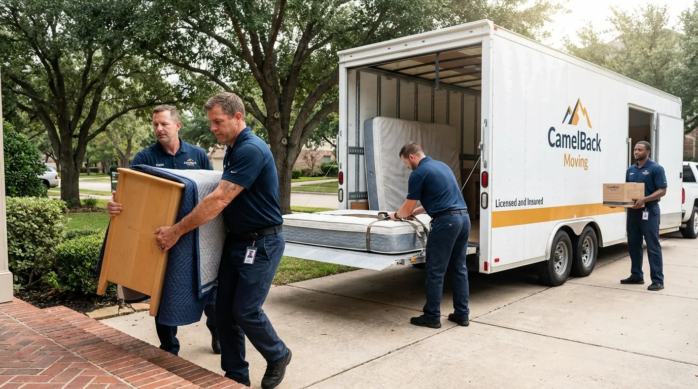Crew loading residential truck for cross-state move from Mahanoy City, PA