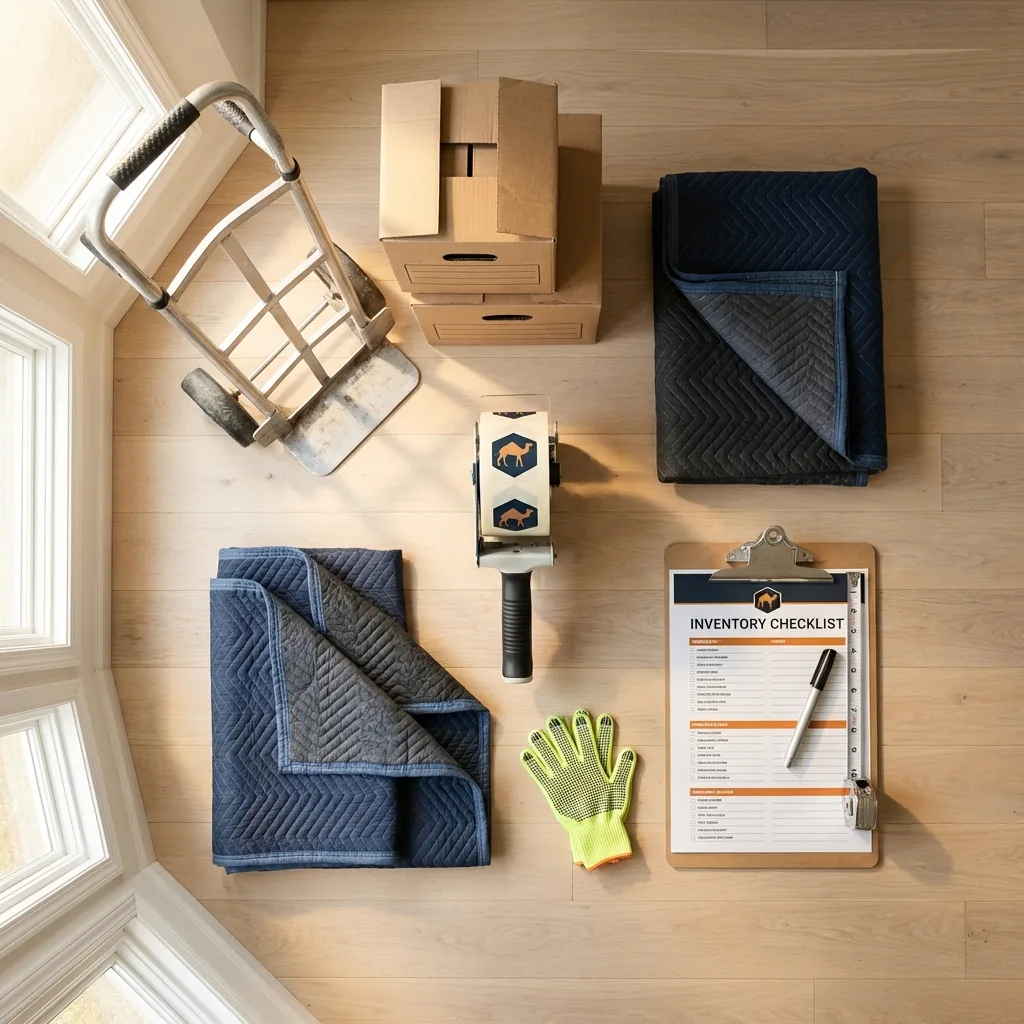 Professional moving supplies and packing materials layout for Mahanoy City residential relocations